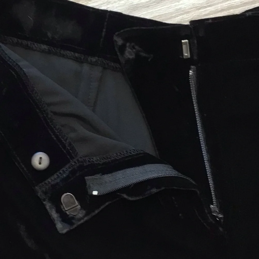 J Jill Black Velvet Mid Rise Cuffed Pants Small NWT